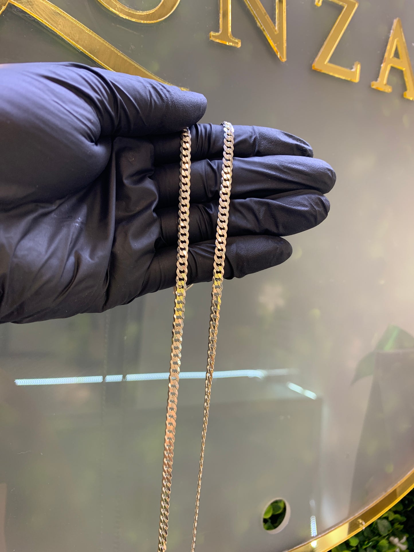 cadena plata cubana 65cm