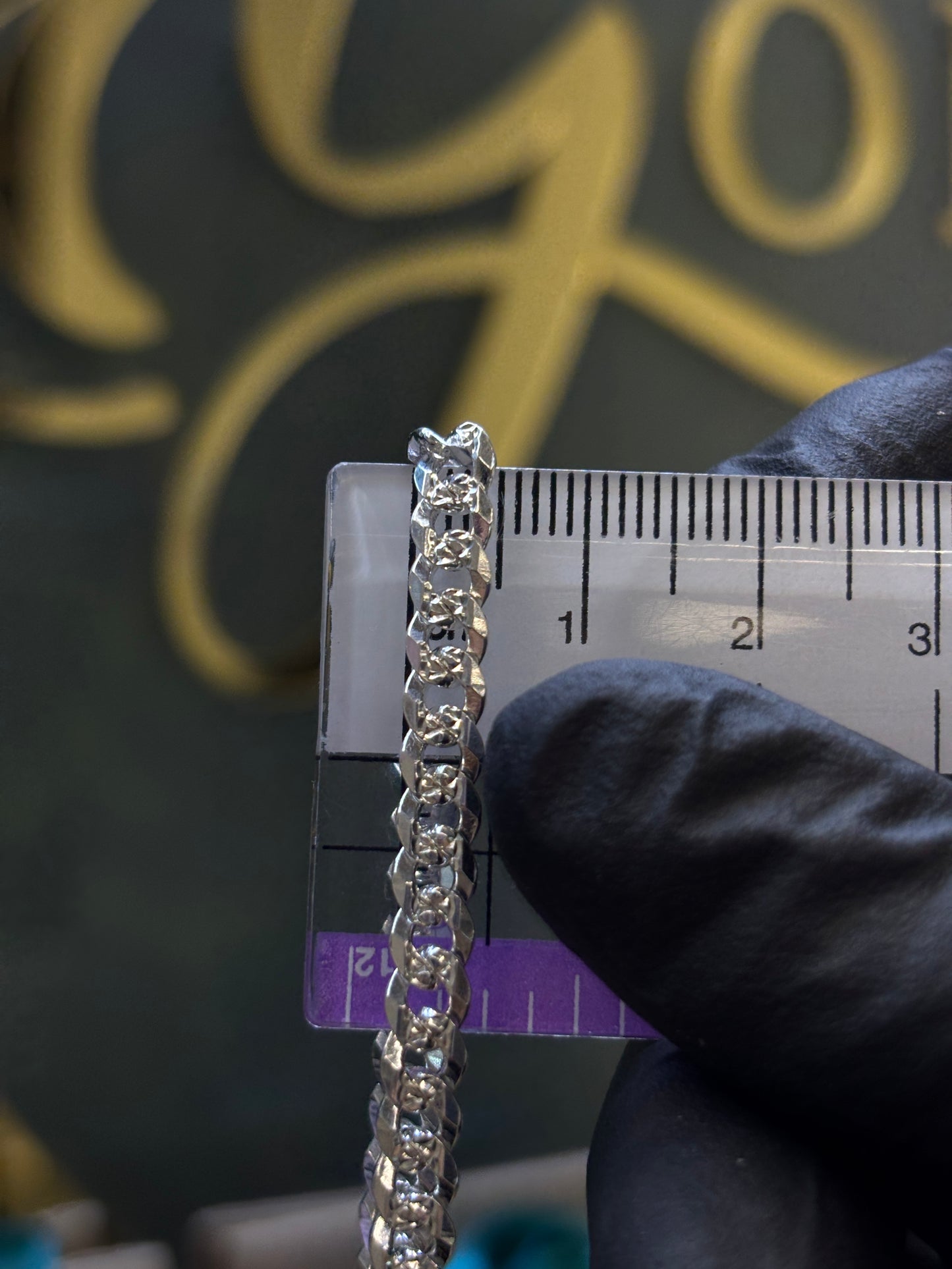 Cadena plata cubana 60cm