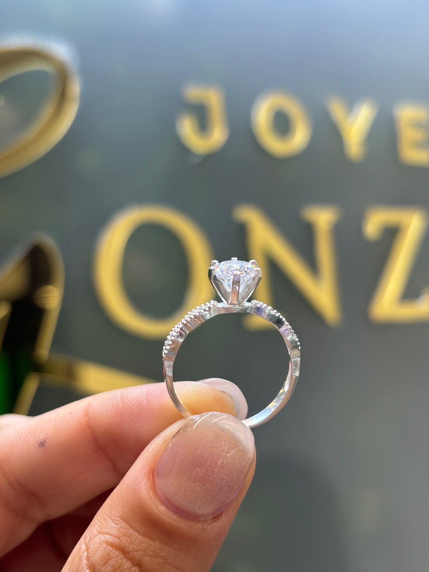 Anillo plata 925 solitario