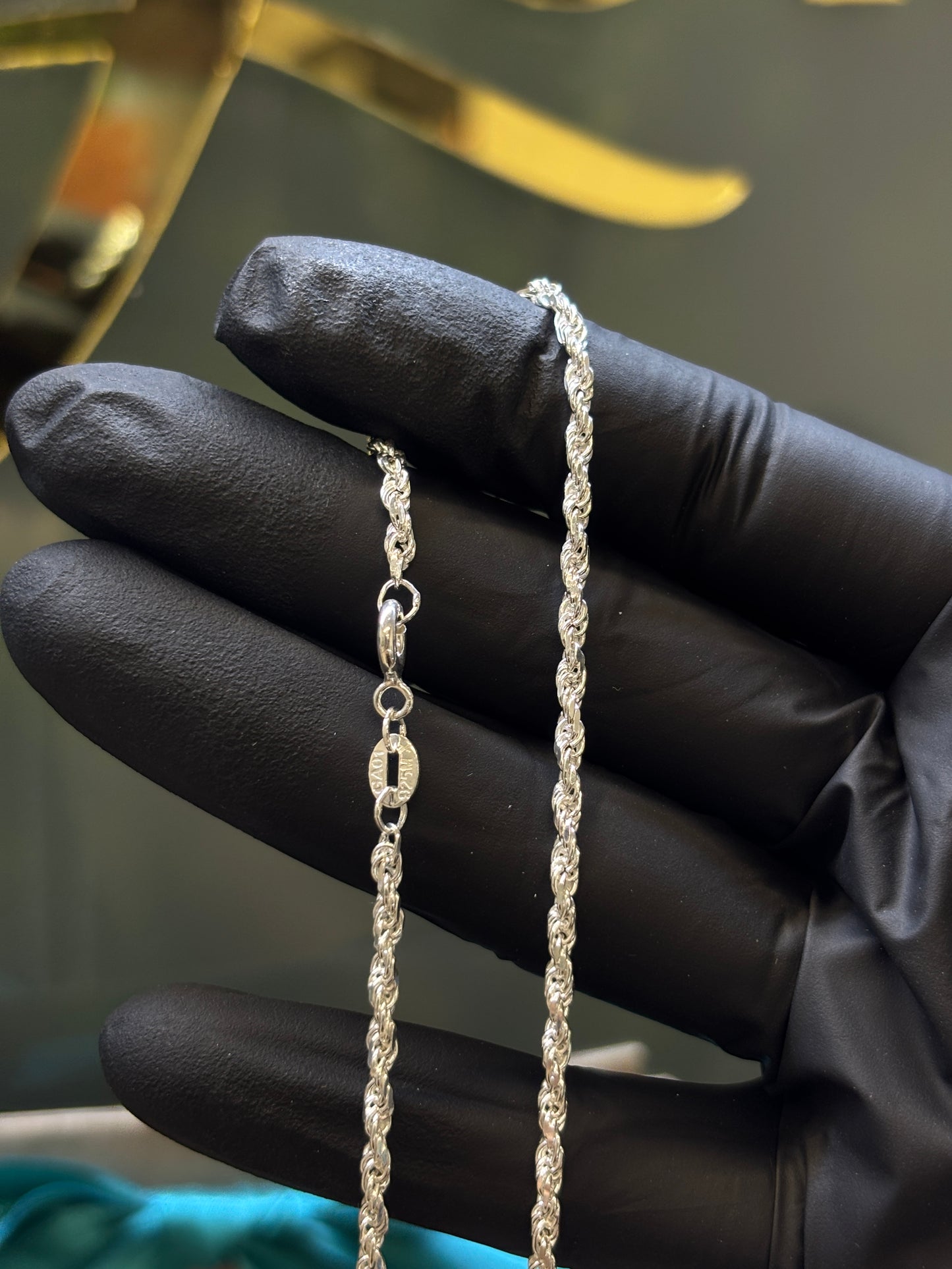 Cadena torzal plata 50cm