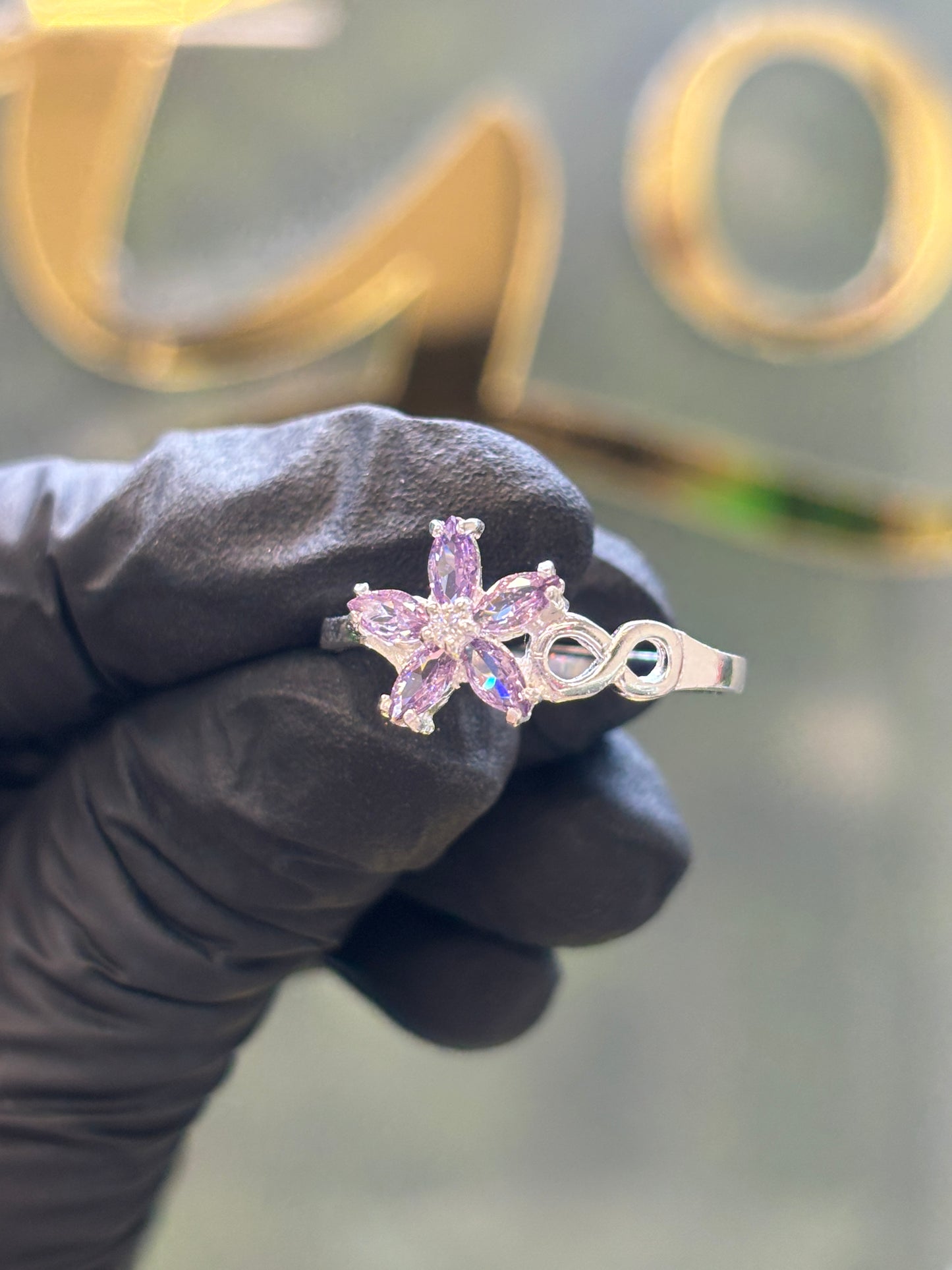 Anillo plata 925 flor infinito