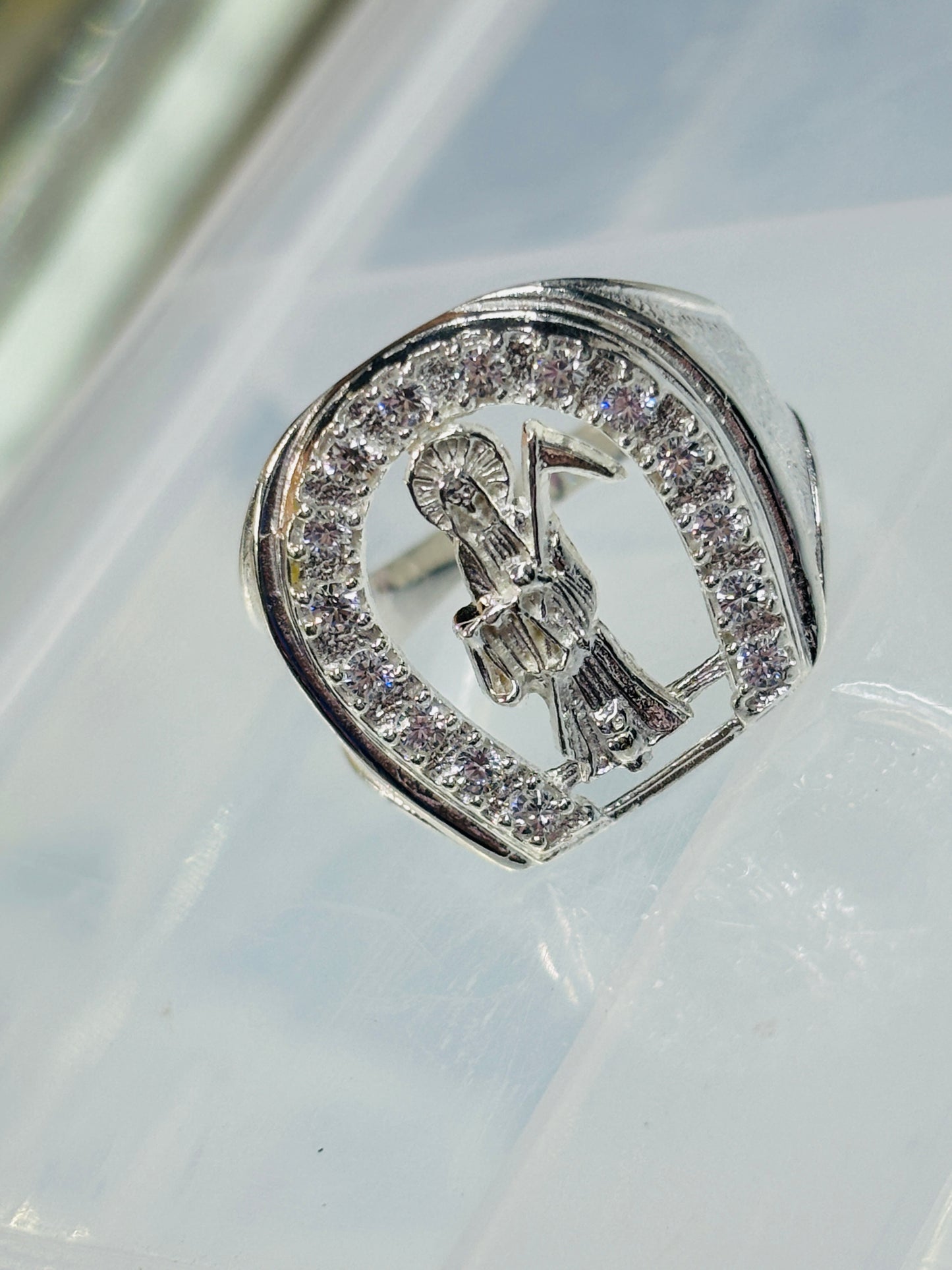 Anillo de plata santa Muerte