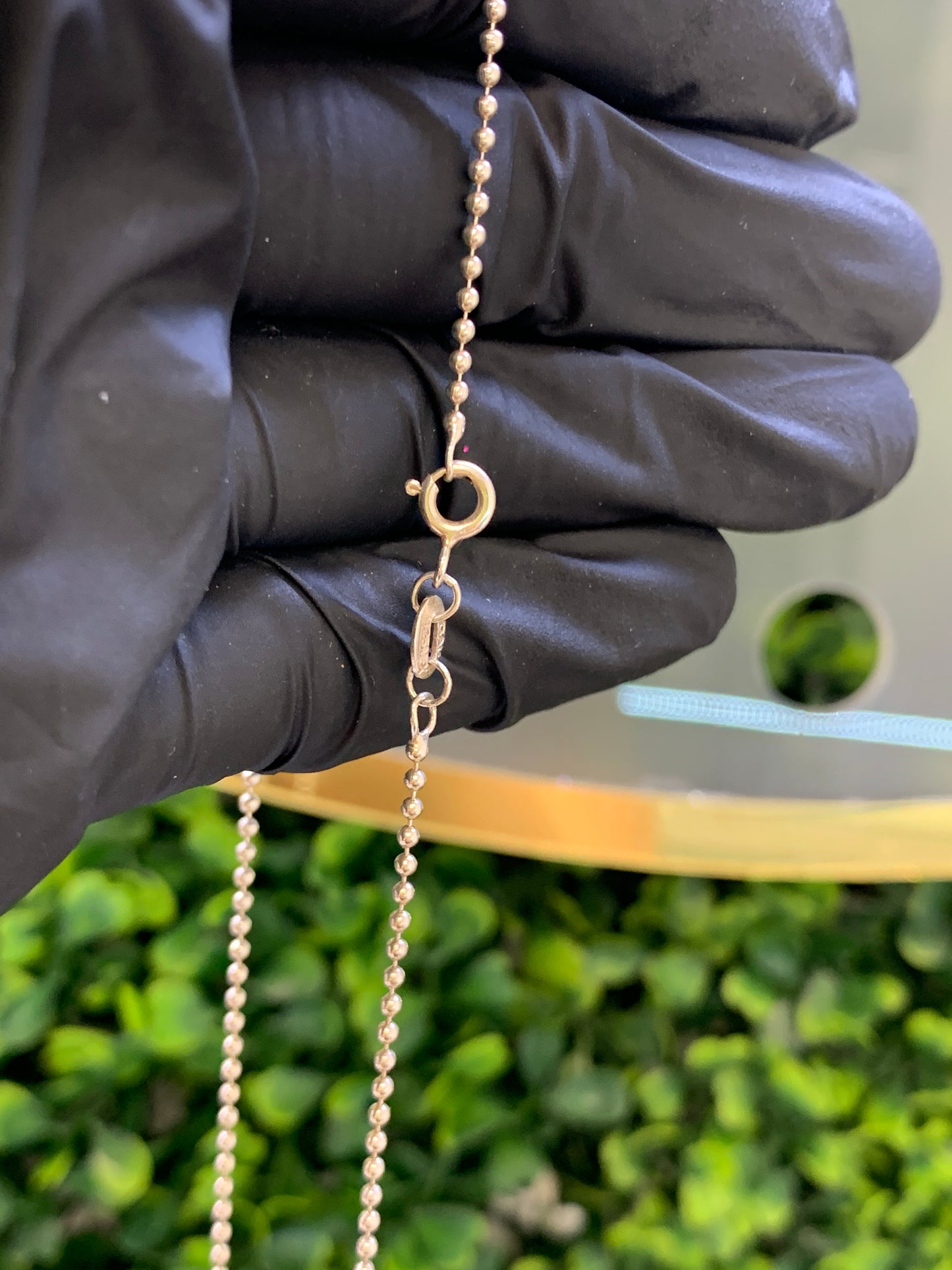 cadena plata bolitas 55cm