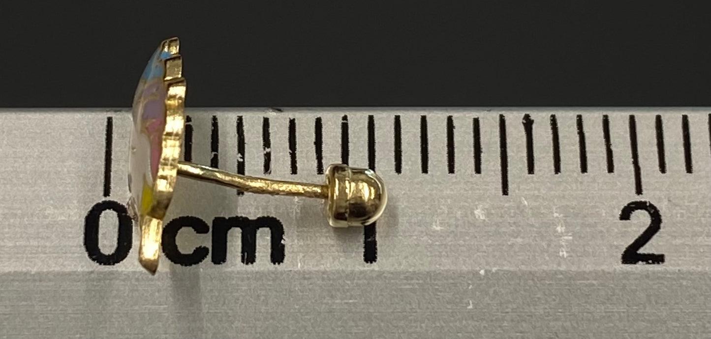 Broquel oro 10k unicornio