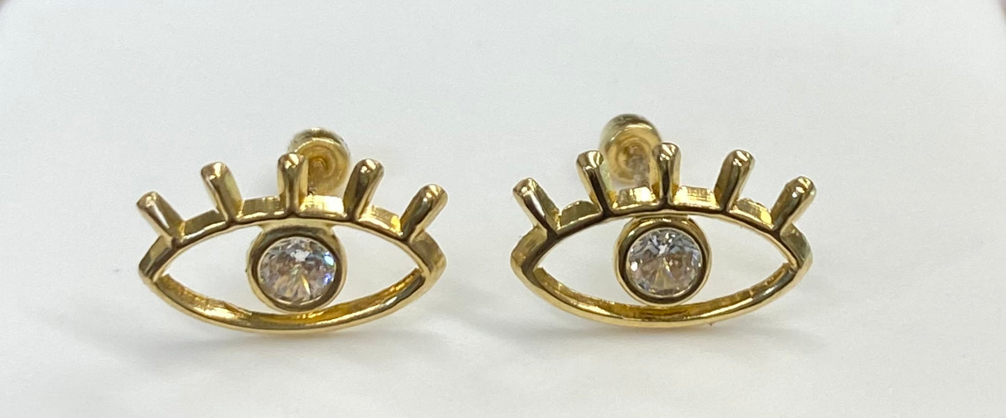 Broquel oro 10k ojos