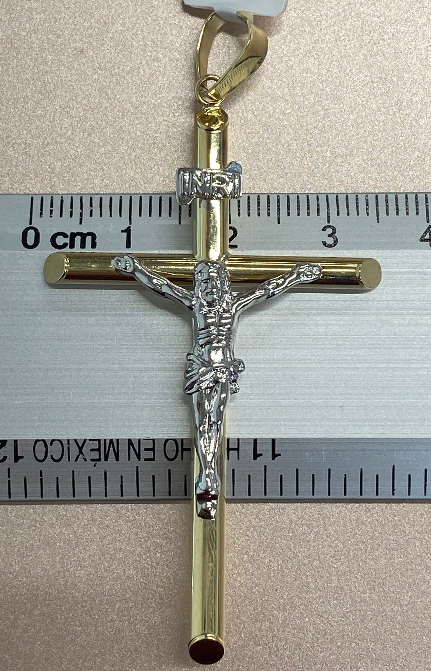 Dije de oro 10k cruz con Cristo