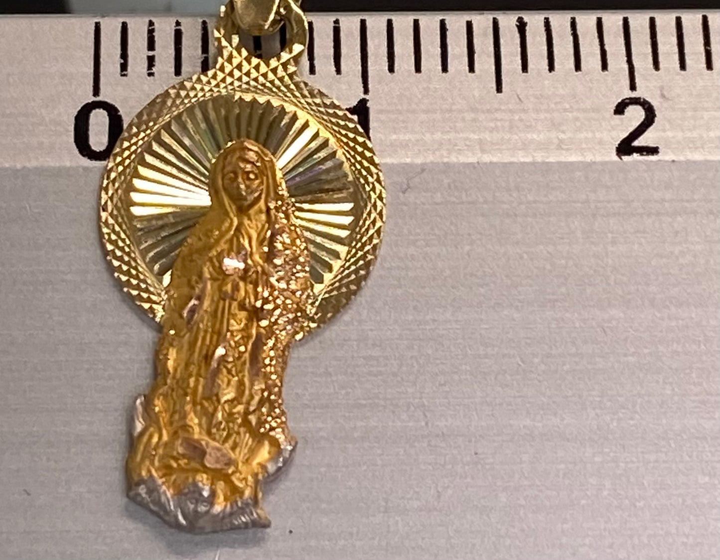 Dije oro florentino 10k Virgen de Guadalupe