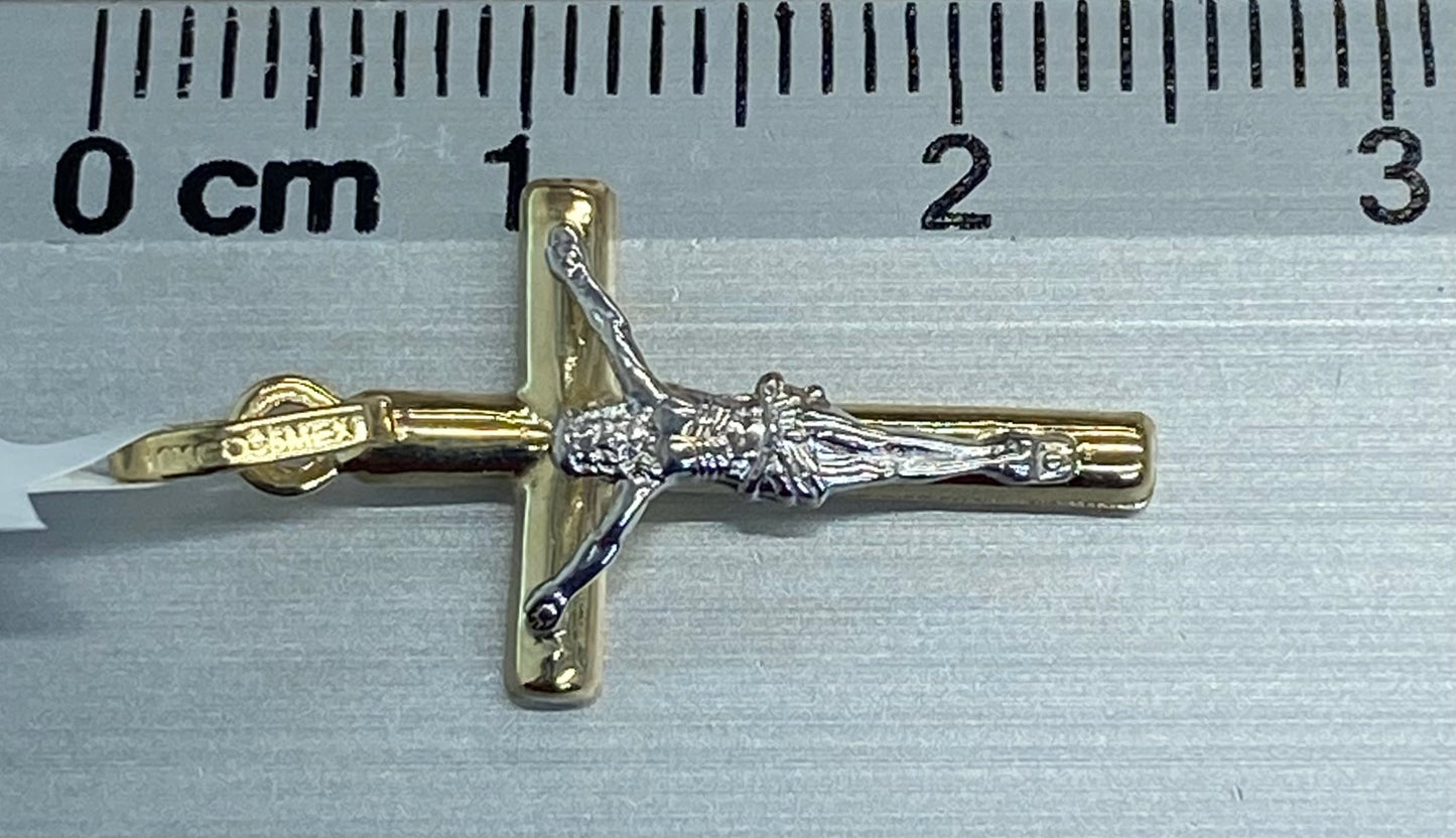 Dije de oro 10k cruz con Cristo
