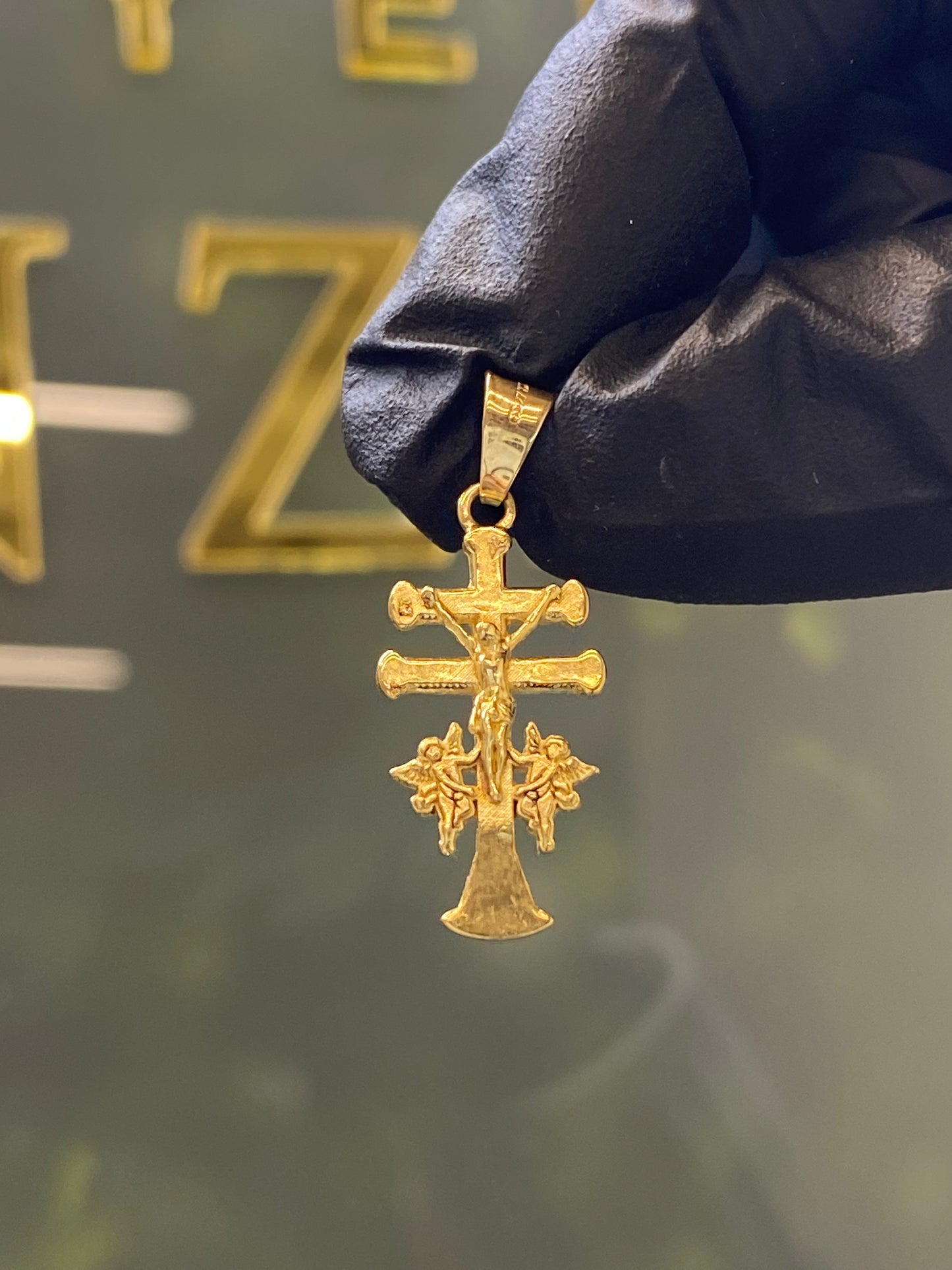Dije oro 10k cruz de caravaca