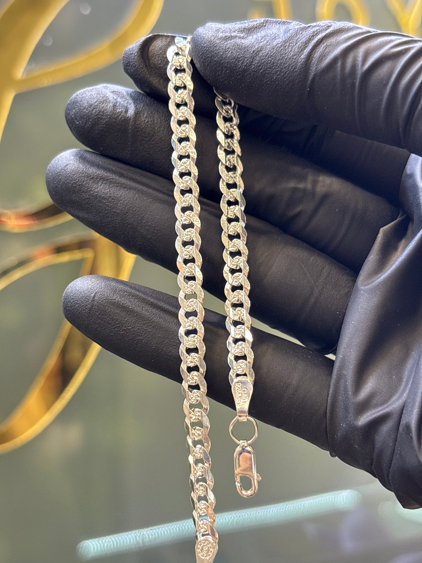 Pulso plata cubano 19cm