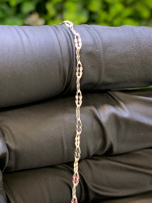 Cadena plata grano de café 55cm