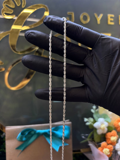 Cadena torzal plata 50cm