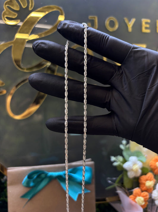 Cadena torzal plata 50cm