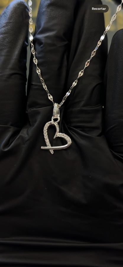 Estuche corazón plata