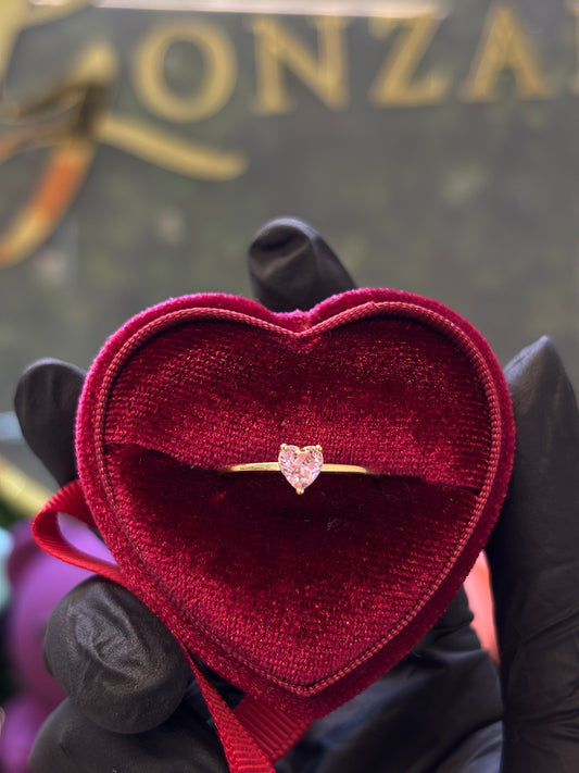 Anillo corazón oro 10k