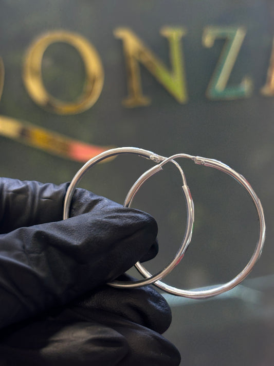 Arracada plata 3.5cm