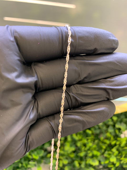 Cadena plata Singapur 55cm