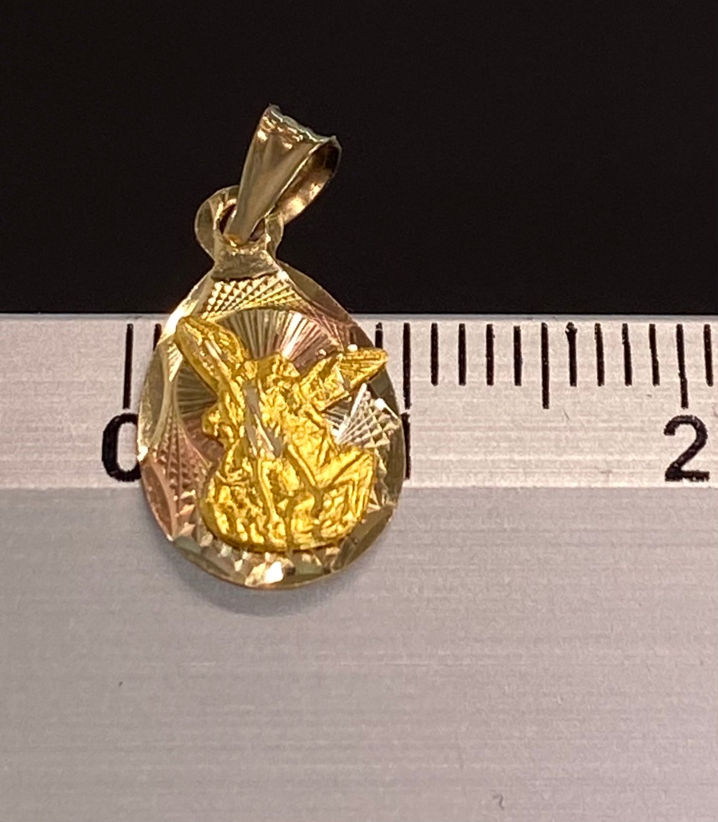 Dije oro florentino 10k medallita de San Miguel Arcángel