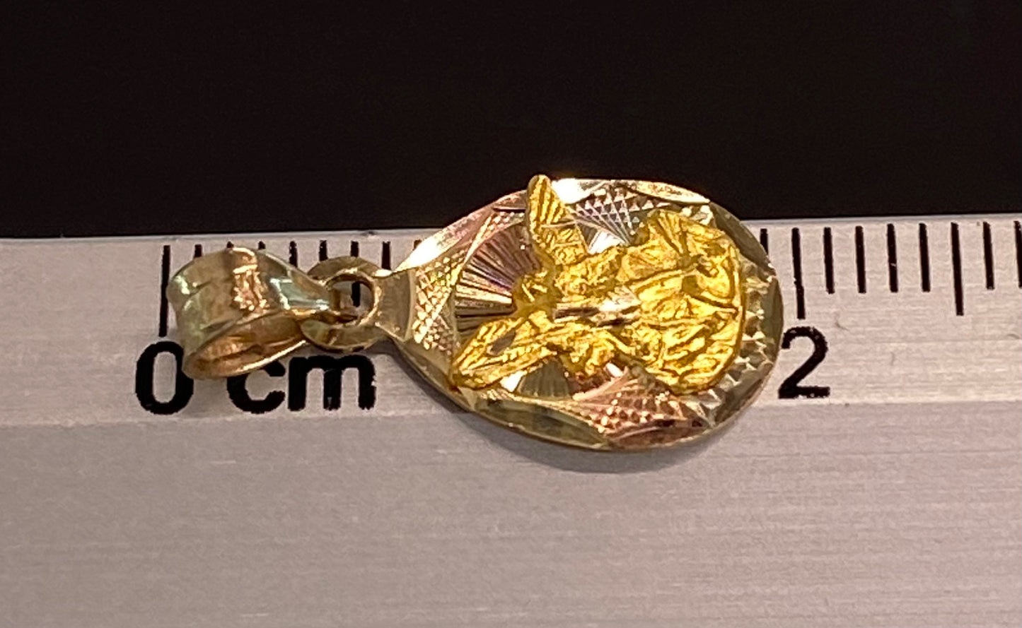 Dije oro florentino 10k medallita de San Miguel Arcángel