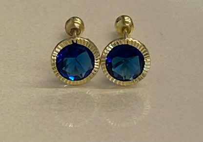 Broquel oro 10k azul