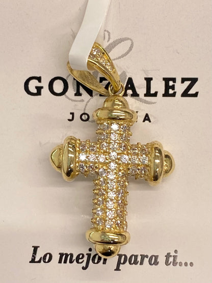 Dije oro 10k Cruz con circonia