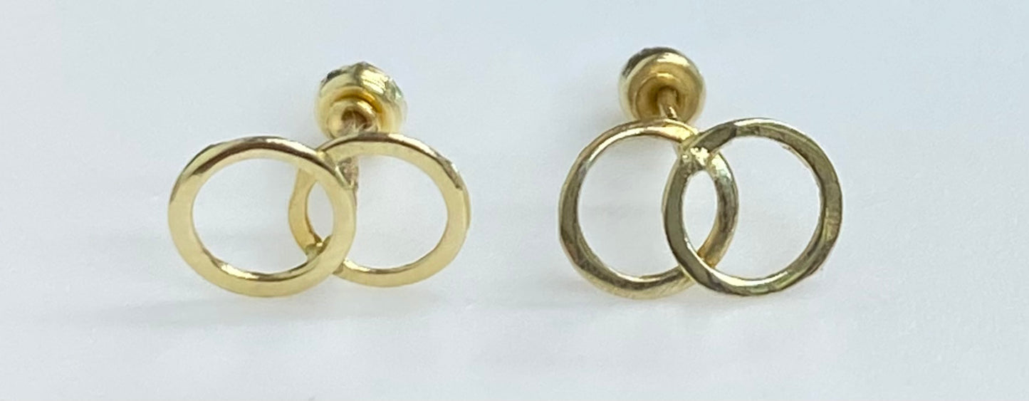 Broquel oro 10k doble aro