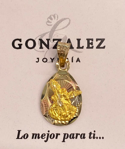 Dije oro florentino 10k medallita de San Miguel Arcángel