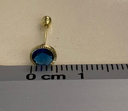 Broquel oro 10k azul
