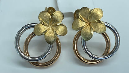Broquel oro 10k flor