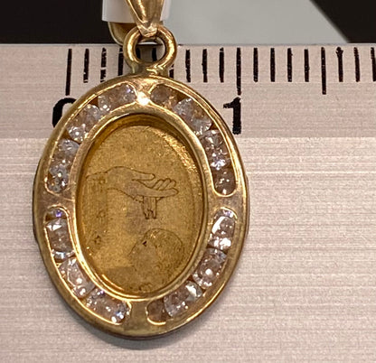 Dije de oro 10k medallita de bautizo