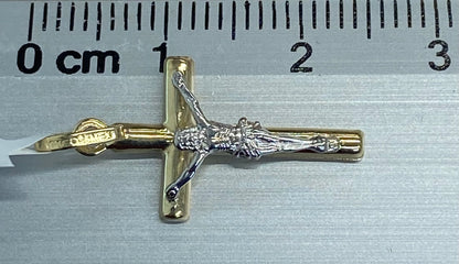 Dije de oro 10k cruz con Cristo