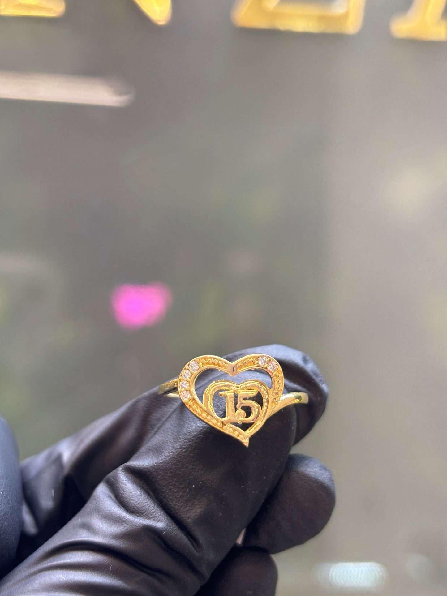 Anillo de oro 10k XV años