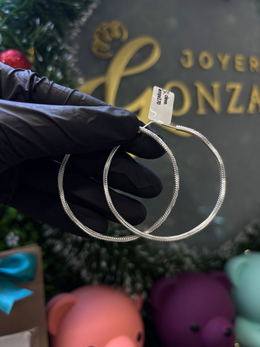 Arracada plata en onda 5cm