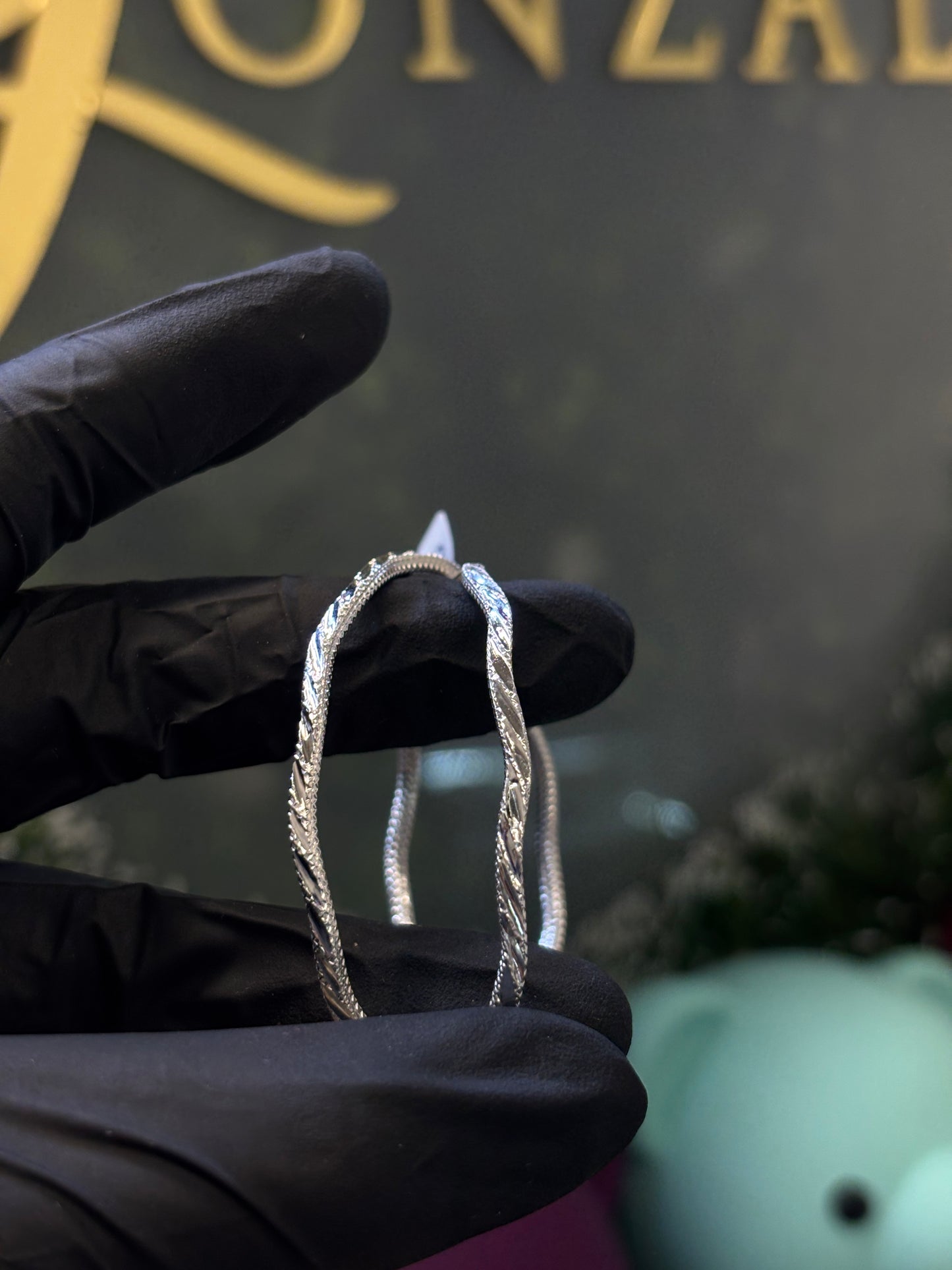 Arracada plata en onda 5cm