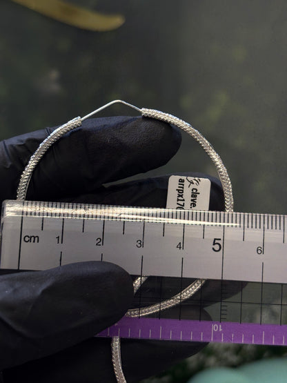 Arracada plata en onda 5cm