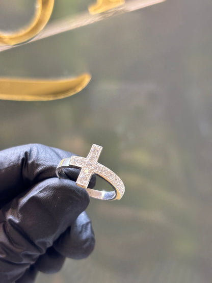 Anillo plata cruz