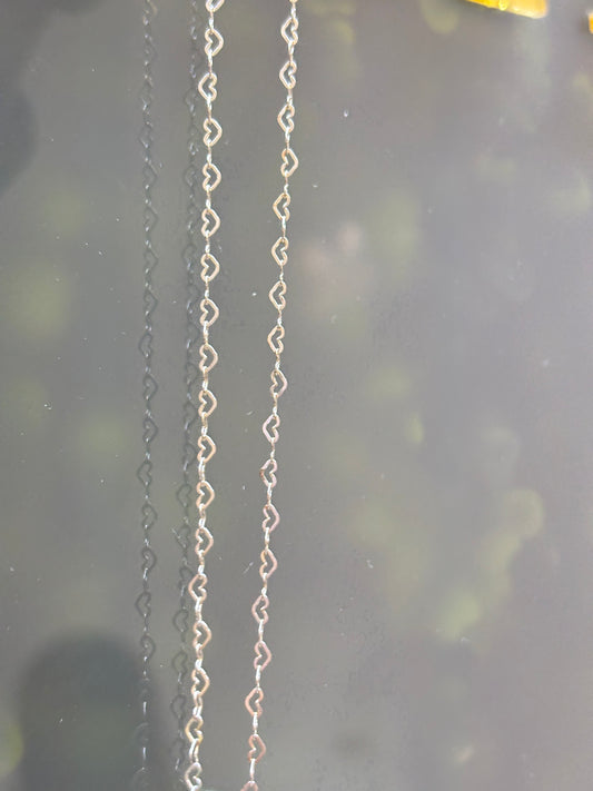 Cadena corazones plata