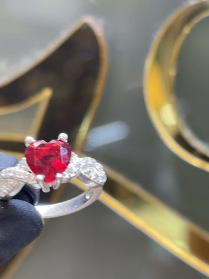 Anillo plata 925 corazón
