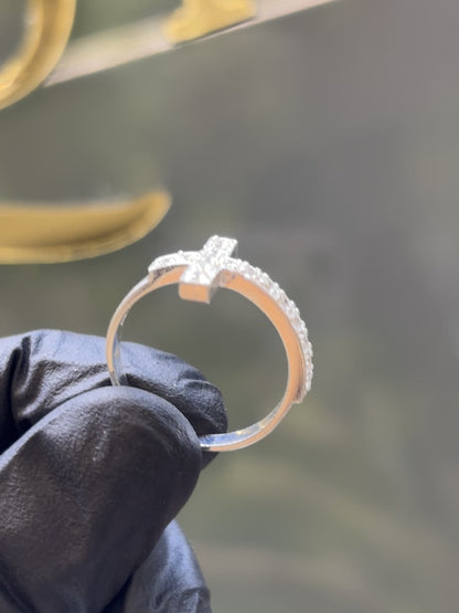 Anillo plata cruz
